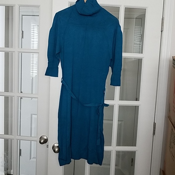 BCBG Turquoise Stretchy Sweater Dress - Picture 1 of 6